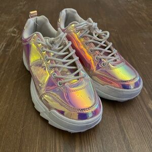 Pink holographic sneakers